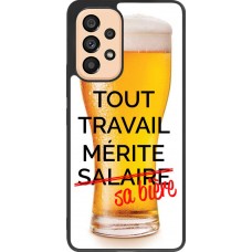 Coque Samsung Galaxy A53 5G - Silicone rigide noir Tout travail mérite sa bière