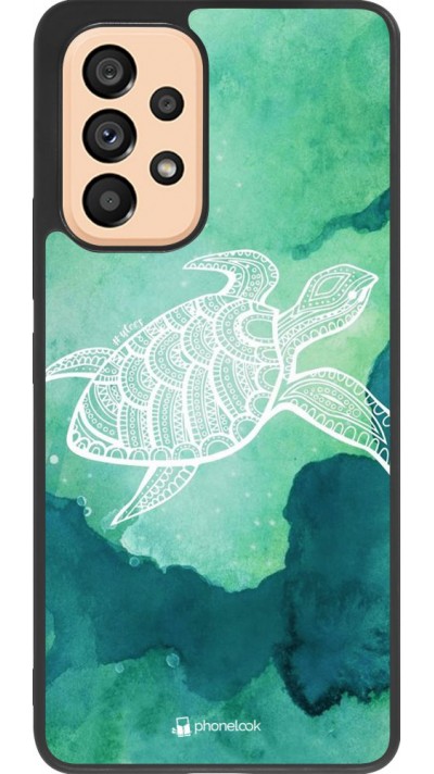 Coque Samsung Galaxy A53 5G - Silicone rigide noir Turtle Aztec Watercolor