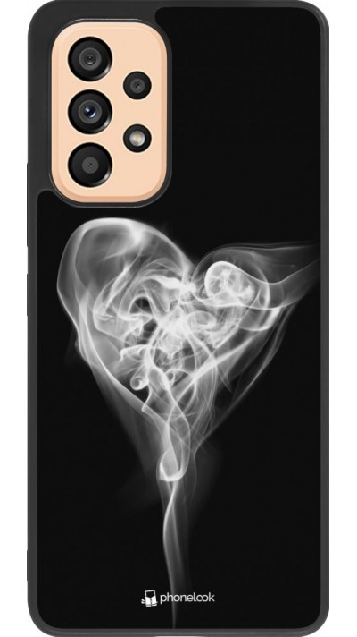 Coque Samsung Galaxy A53 5G - Silicone rigide noir Valentine 2022 Black Smoke