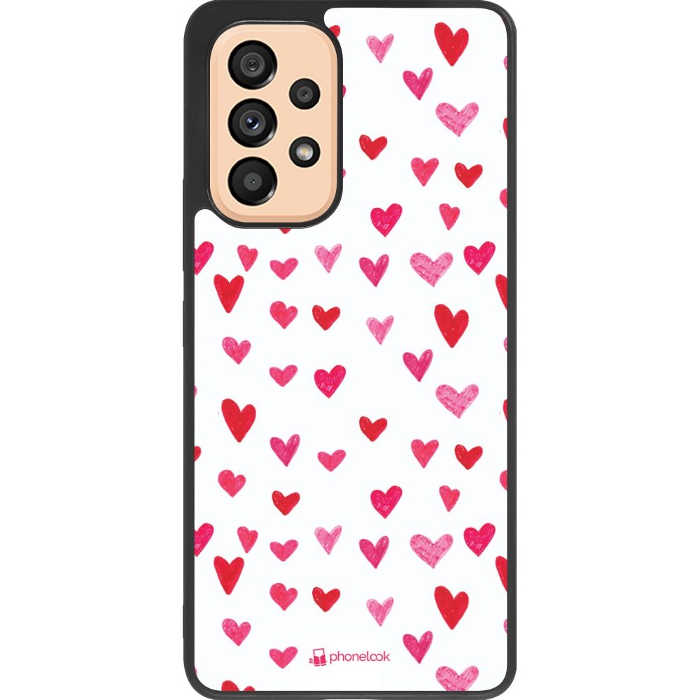 Hülle Samsung Galaxy A53 5G - Silikon schwarz Valentine 2022 Many pink hearts