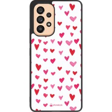 Coque Samsung Galaxy A53 5G - Silicone rigide noir Valentine 2022 Many pink hearts
