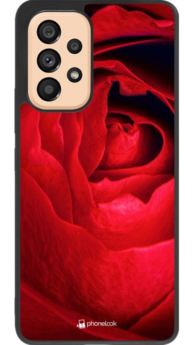 Coque Samsung Galaxy A53 5G - Silicone rigide noir Valentine 2022 Rose