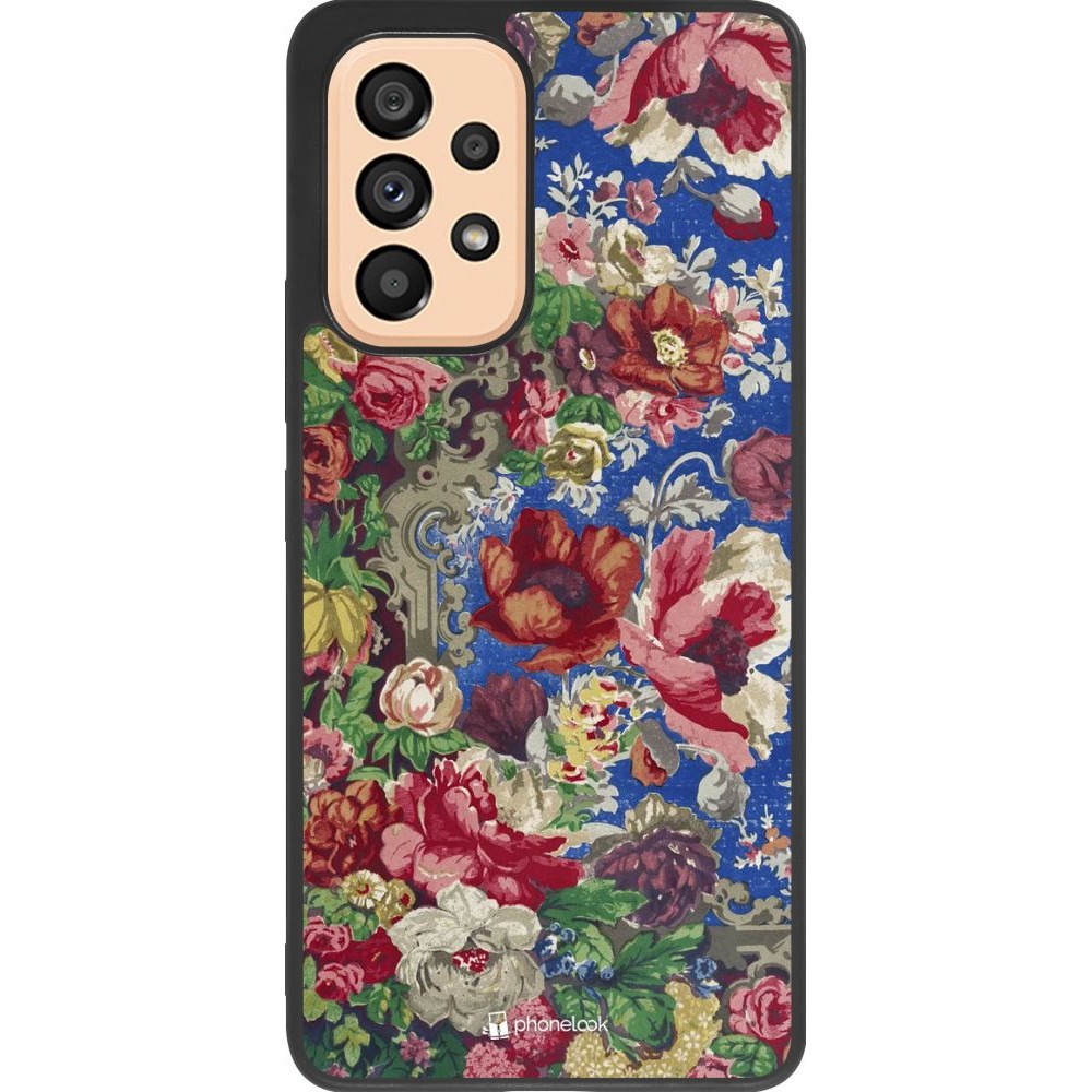 Coque Samsung Galaxy A53 5G - Silicone rigide noir Vintage Art Flowers