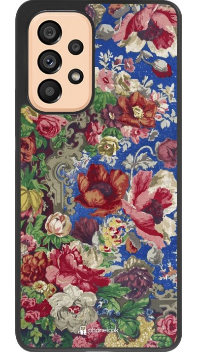 Coque Samsung Galaxy A53 5G - Silicone rigide noir Vintage Art Flowers