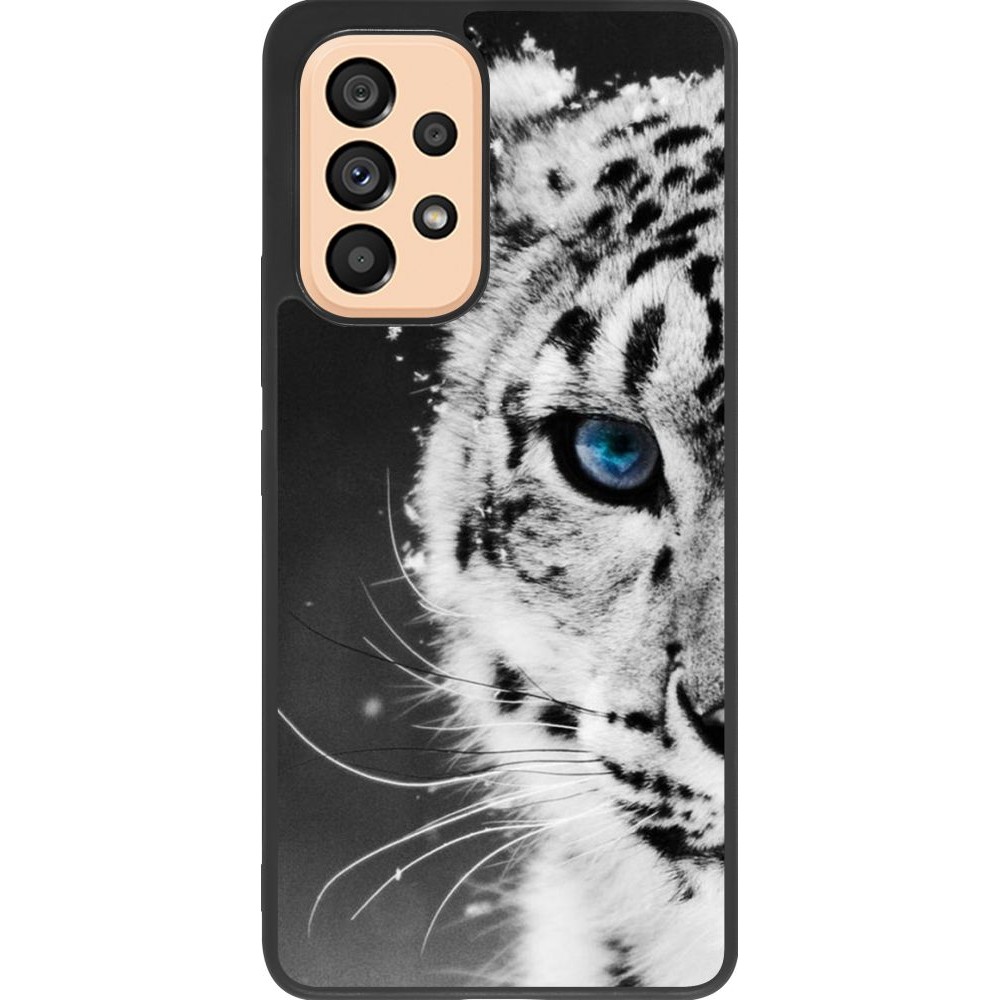 Hülle Samsung Galaxy A53 5G - Silikon schwarz White tiger blue eye