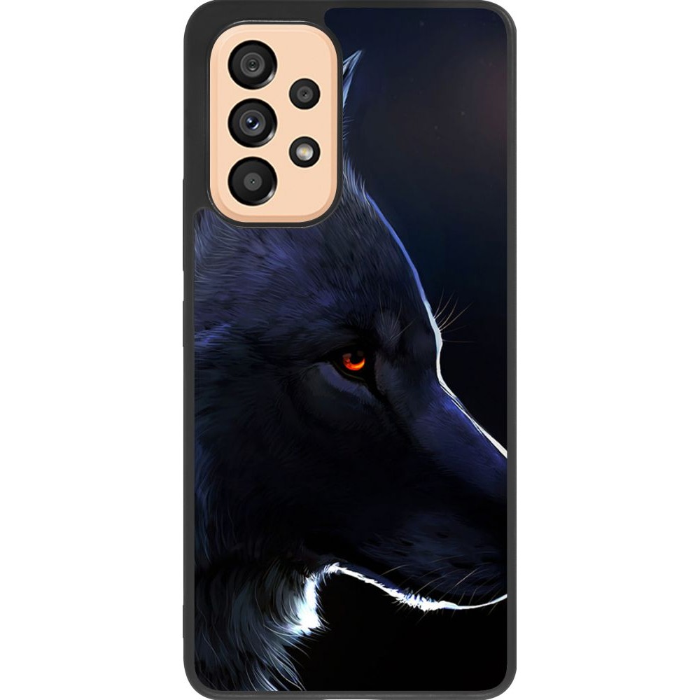Coque Samsung Galaxy A53 5G - Silicone rigide noir Wolf Shape