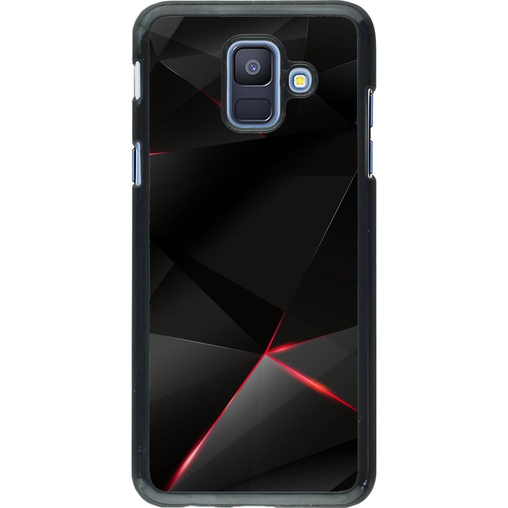 Coque Samsung Galaxy A6 - Black Red Lines