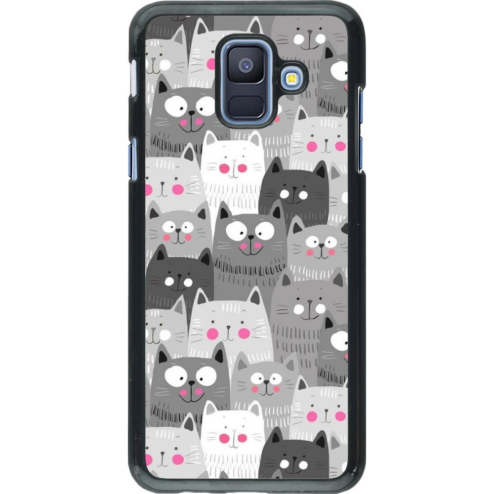 Coque Samsung Galaxy A6 - Chats gris troupeau