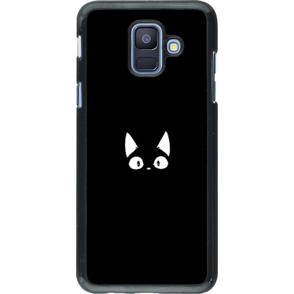 Coque Samsung Galaxy A6 - Funny cat on black