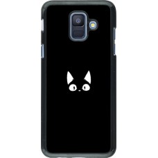 Coque Samsung Galaxy A6 - Funny cat on black