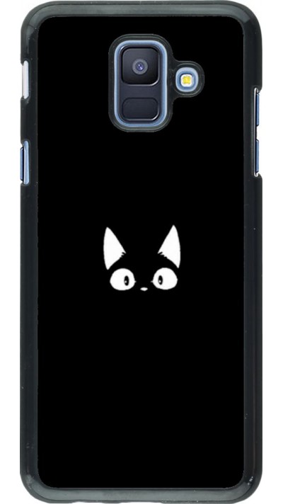 Coque Samsung Galaxy A6 - Funny cat on black