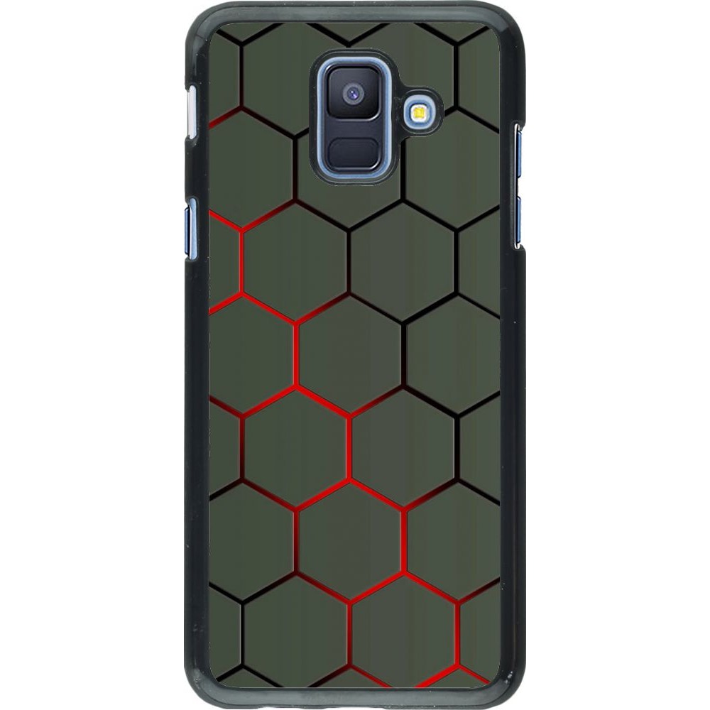 Coque Samsung Galaxy A6 - Geometric Line red