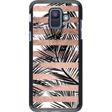 Coque Samsung Galaxy A6 - Palm trees gold stripes