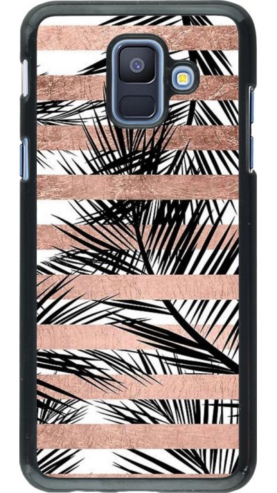 Hülle Samsung Galaxy A6 - Palm trees gold stripes