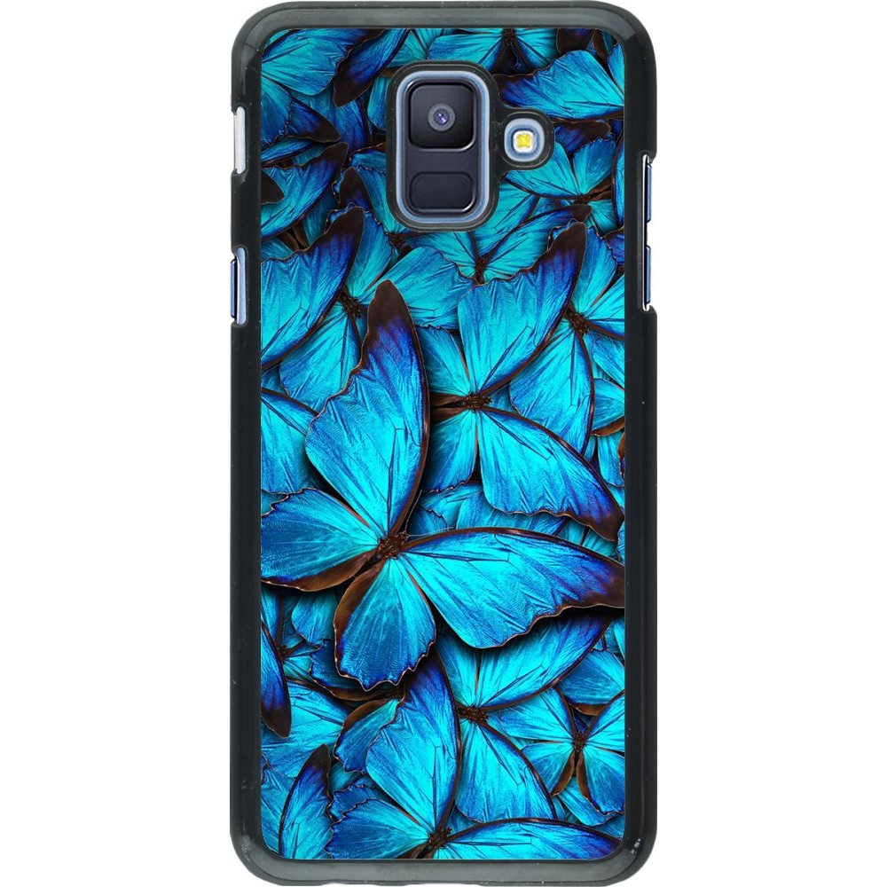 Hülle Samsung Galaxy A6 - Papillon - Bleu