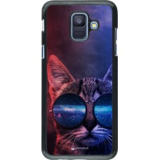 Coque Samsung Galaxy A6 - Red Blue Cat Glasses