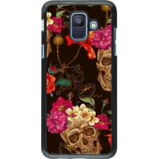 Hülle Samsung Galaxy A6 - Skulls and flowers