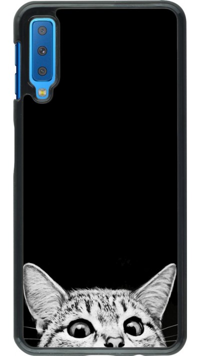 Coque Samsung Galaxy A7 - Cat Looking Up Black