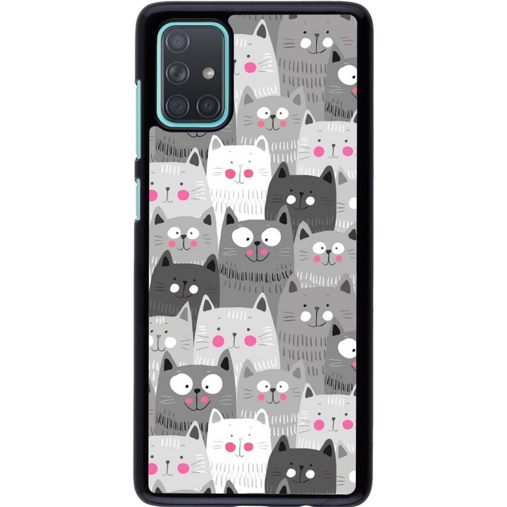 Coque Samsung Galaxy A71 - Chats gris troupeau