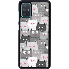 Coque Samsung Galaxy A71 - Chats gris troupeau