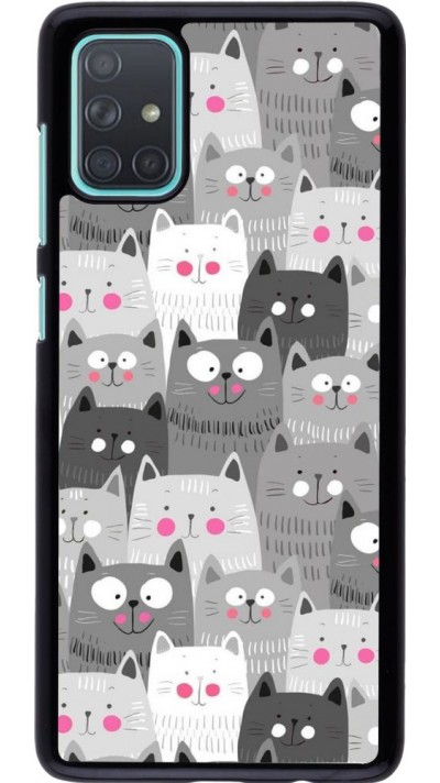 Coque Samsung Galaxy A71 - Chats gris troupeau