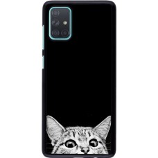 Coque Samsung Galaxy A71 - Cat Looking Up Black