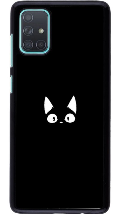 Coque Samsung Galaxy A71 - Funny cat on black