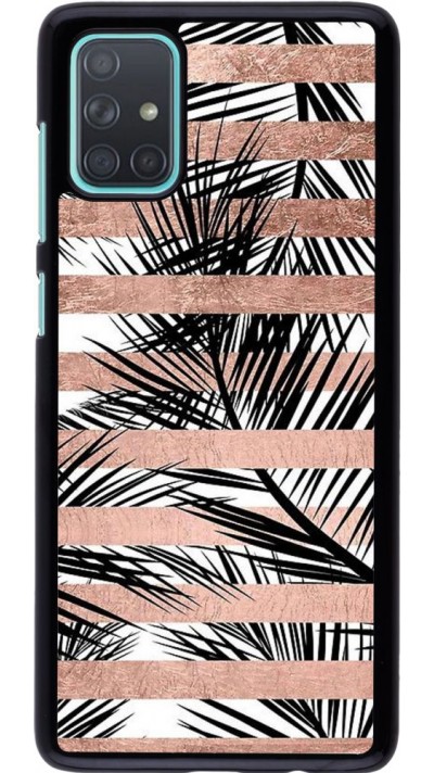 Hülle Samsung Galaxy A71 - Palm trees gold stripes