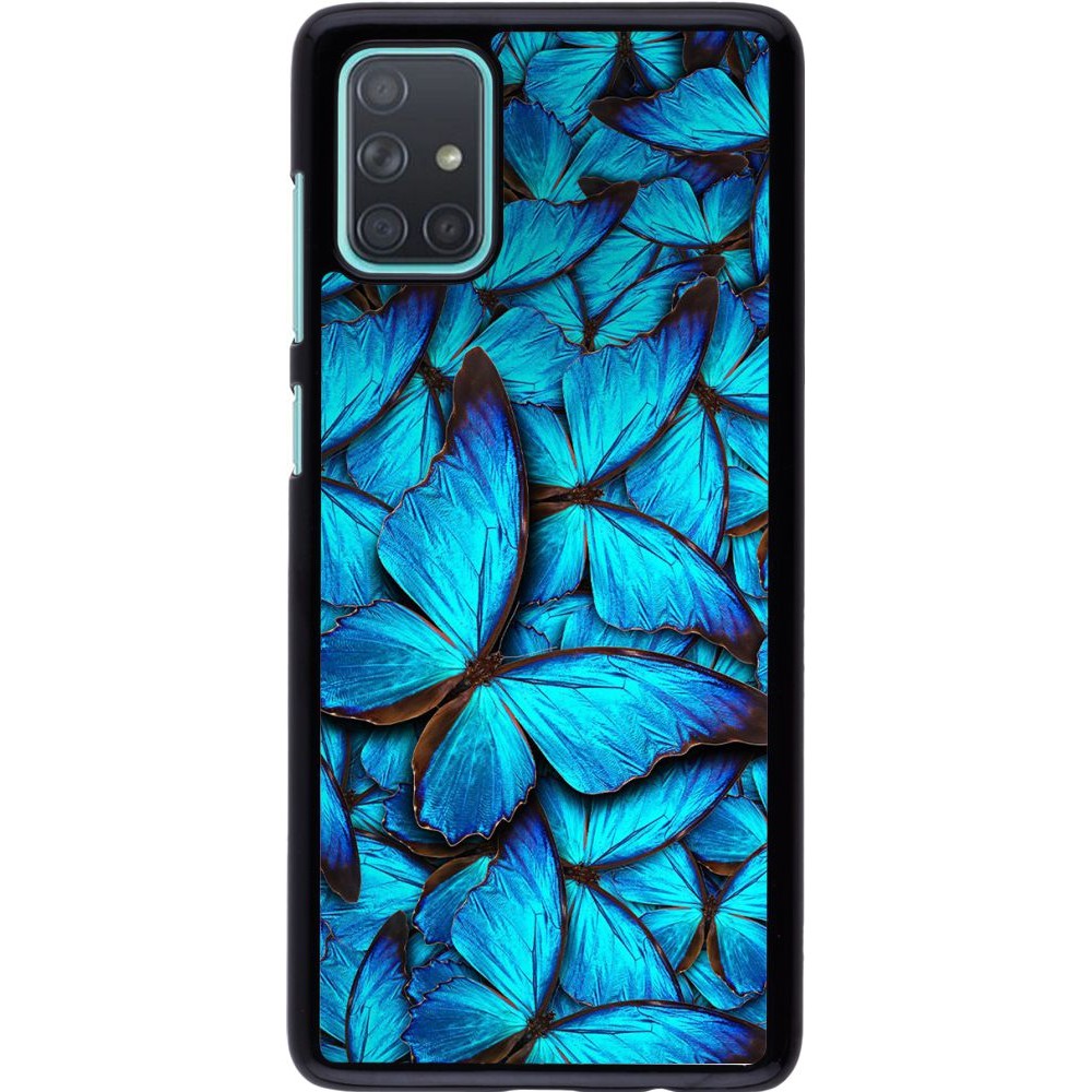 Coque Samsung Galaxy A71 - Papillon - Bleu