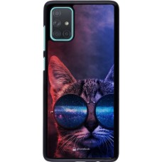 Coque Samsung Galaxy A71 - Red Blue Cat Glasses