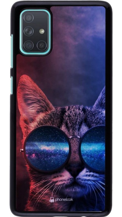 Hülle Samsung Galaxy A71 - Red Blue Cat Glasses