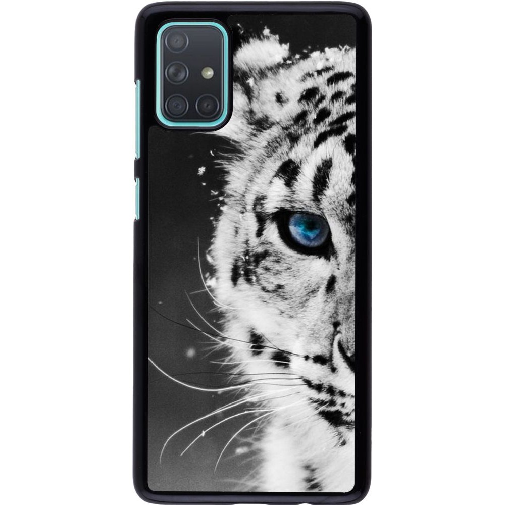 Coque Samsung Galaxy A71 - White tiger blue eye