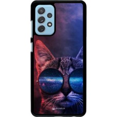 Coque Samsung Galaxy A72 - Red Blue Cat Glasses