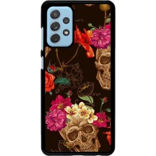 Hülle Samsung Galaxy A72 - Skulls and flowers