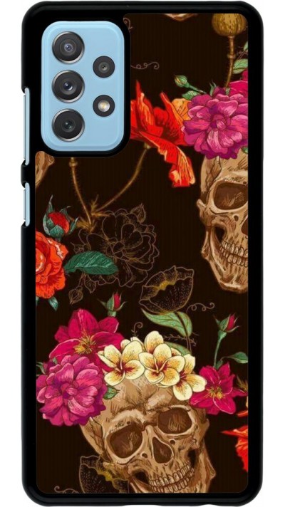 Coque Samsung Galaxy A72 - Skulls and flowers