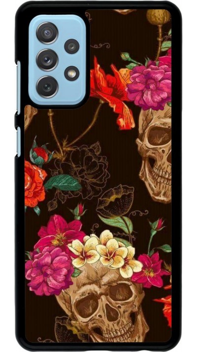 Hülle Samsung Galaxy A72 - Skulls and flowers