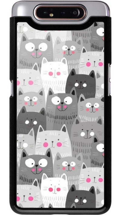Coque Samsung Galaxy A80 - Chats gris troupeau