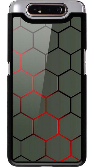 Coque Samsung Galaxy A80 - Geometric Line red