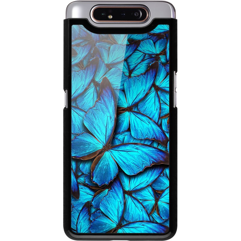 Hülle Samsung Galaxy A80 - Papillon - Bleu