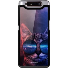 Coque Samsung Galaxy A80 - Red Blue Cat Glasses