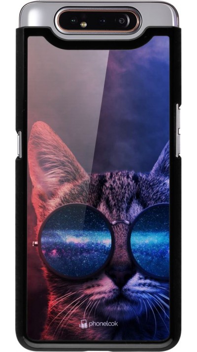 Coque Samsung Galaxy A80 - Red Blue Cat Glasses