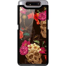 Hülle Samsung Galaxy A80 - Skulls and flowers