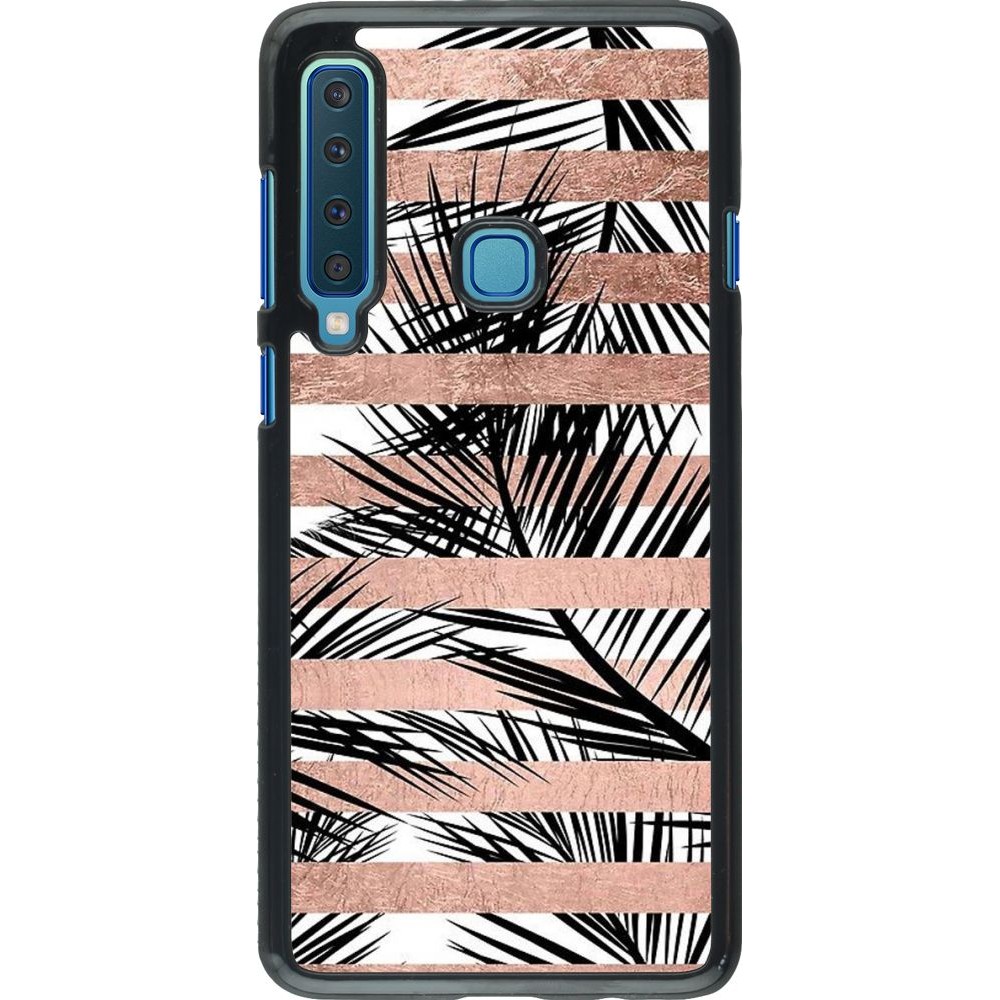 Coque Samsung Galaxy A9 - Palm trees gold stripes