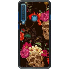 Hülle Samsung Galaxy A9 - Skulls and flowers