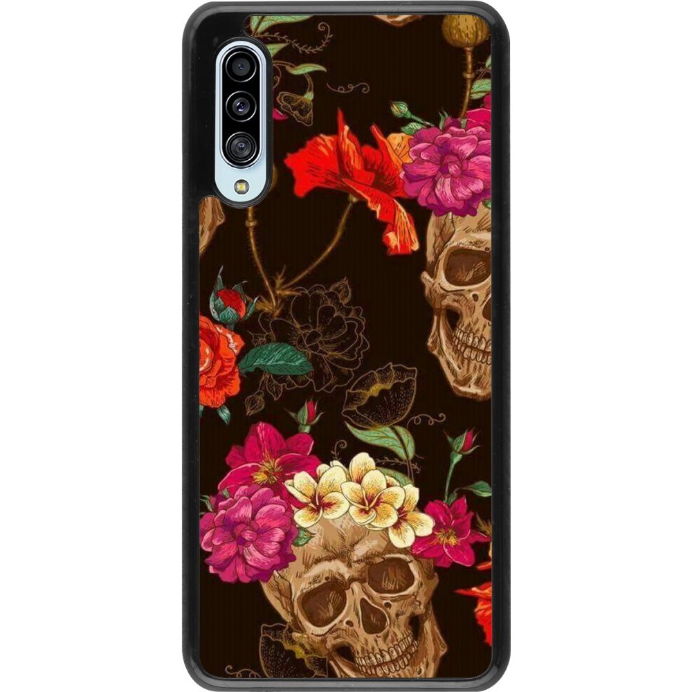 Coque Samsung Galaxy A90 5G - Skulls and flowers