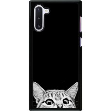 Coque Samsung Galaxy Note 10 - Cat Looking Up Black