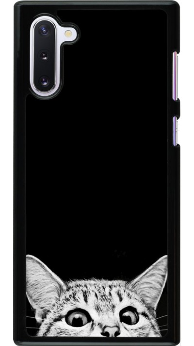Coque Samsung Galaxy Note 10 - Cat Looking Up Black