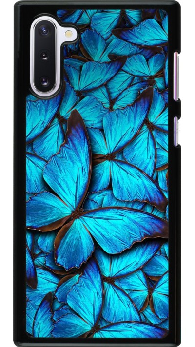 Coque Samsung Galaxy Note 10 - Papillon - Bleu