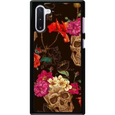 Coque Samsung Galaxy Note 10 - Skulls and flowers