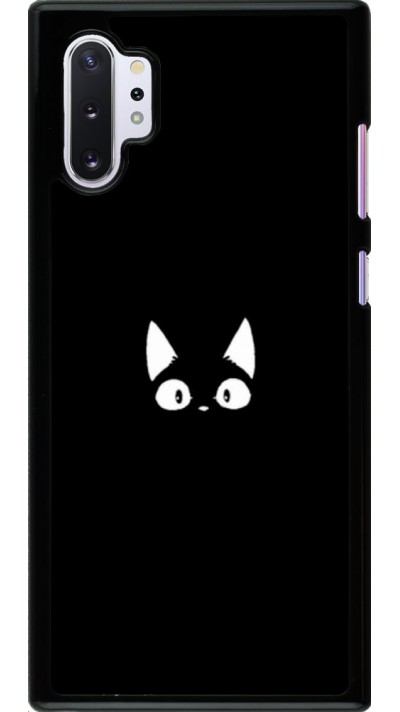 Coque Samsung Galaxy Note 10+ - Funny cat on black